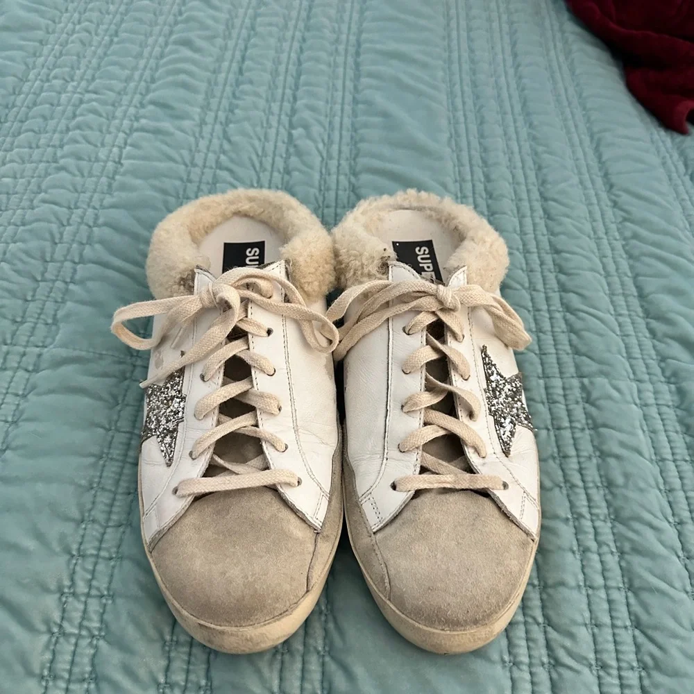 Golden Goose Super-Star Sabot white leather and shearling lining - Picture 8 of 11